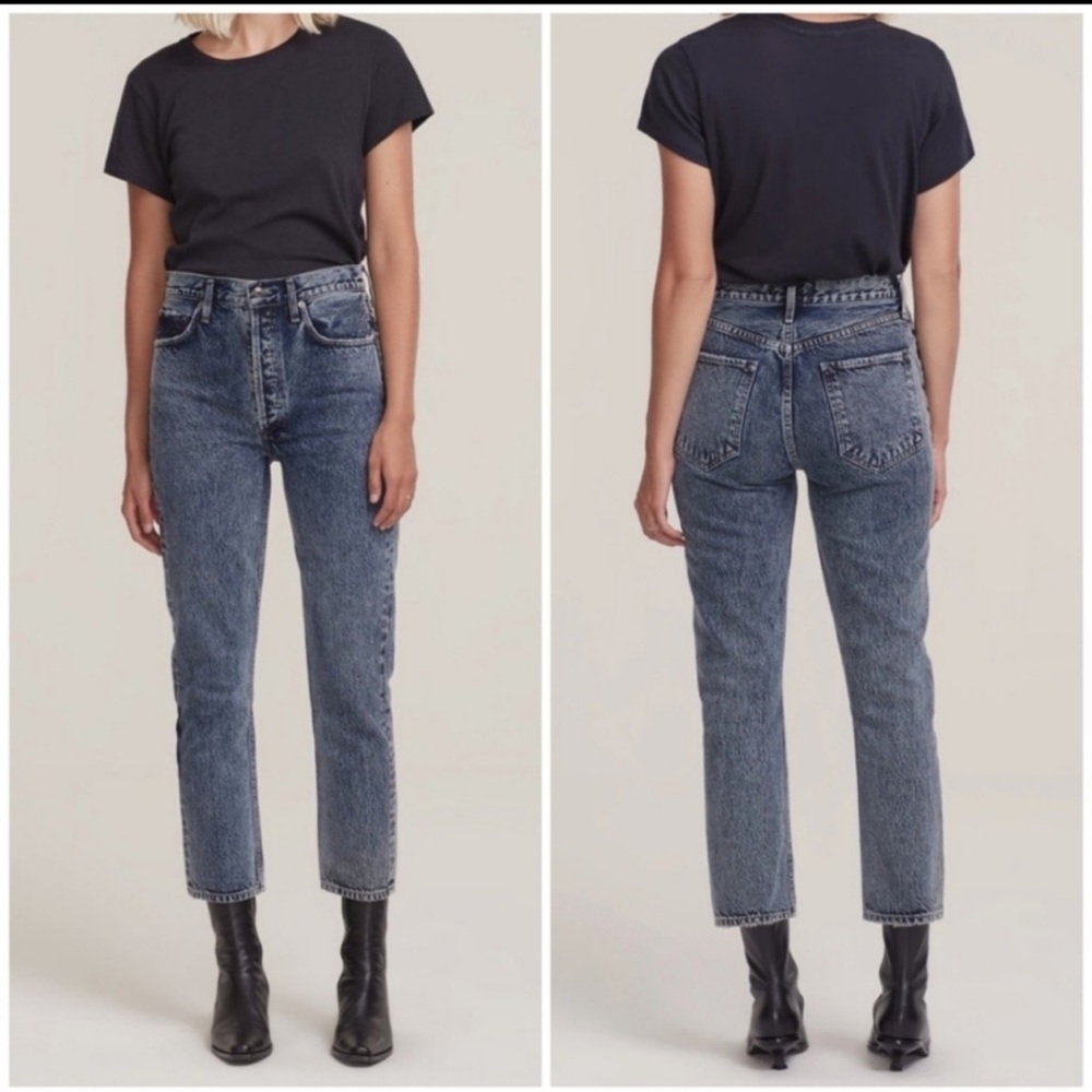 AGOLDE Riley High Rise Straight Crop Jeans